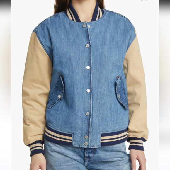 New BLANKNYC Blue Quilted Varsity Jacket - Small - Picture 2 of 12